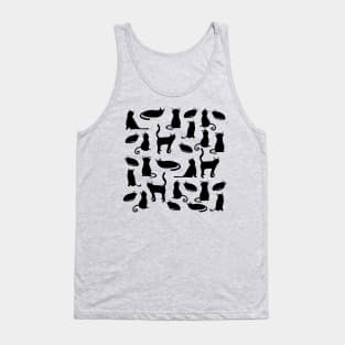 Black Cat Pattern Tank Top